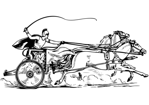 Roman Chariot Coloring Page